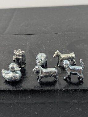 Lot of Six animal theme monopoly pieces with the duckie!